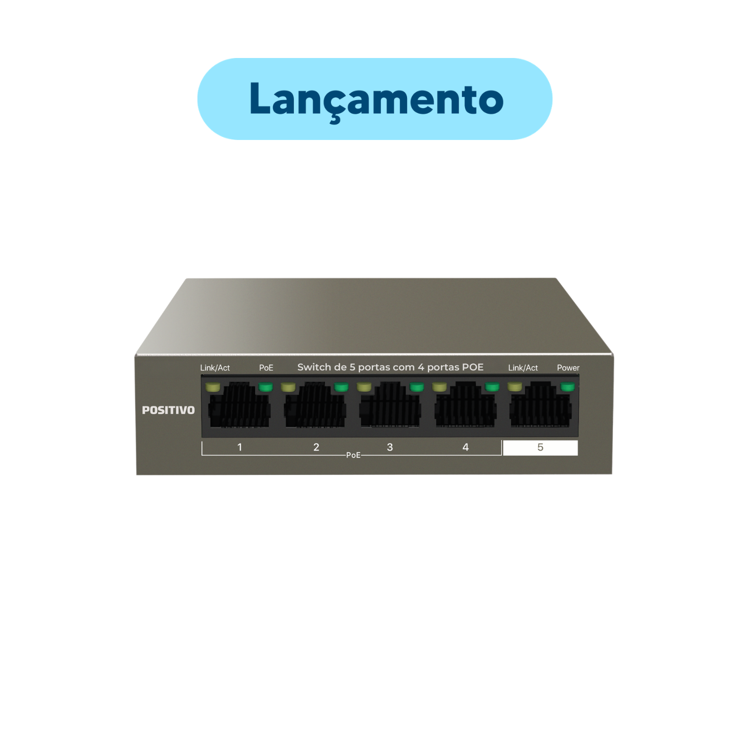 SWITCH PoE GIGABIT DESKTOP, 5 PORTAS – SWI-G105P
